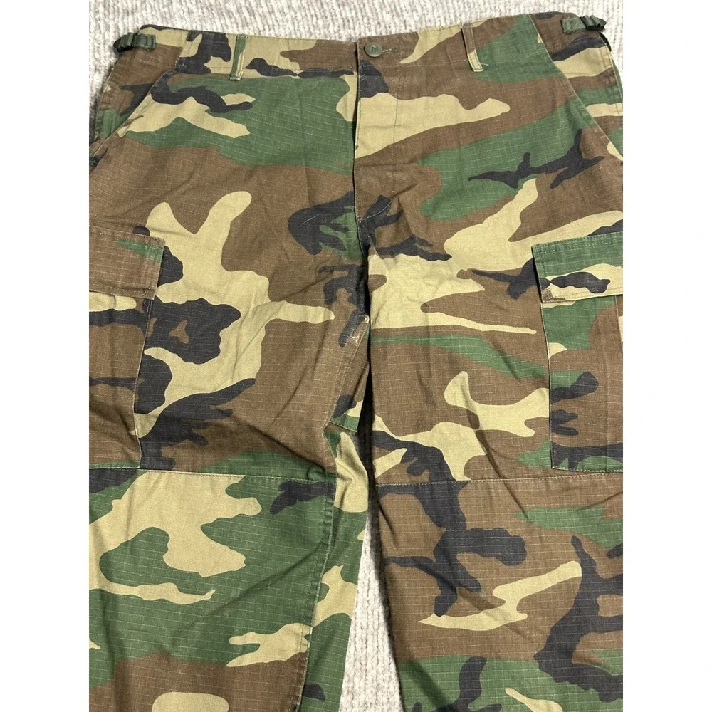 US Military BDU Pants Trousers Woodland Camo Vanguard Large Reg